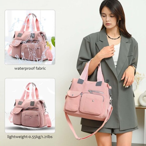 Women Utility Tote Bag Teacher Purses and Handbags for Nurse Waterproof Nylon Mu - Picture 4 of 6